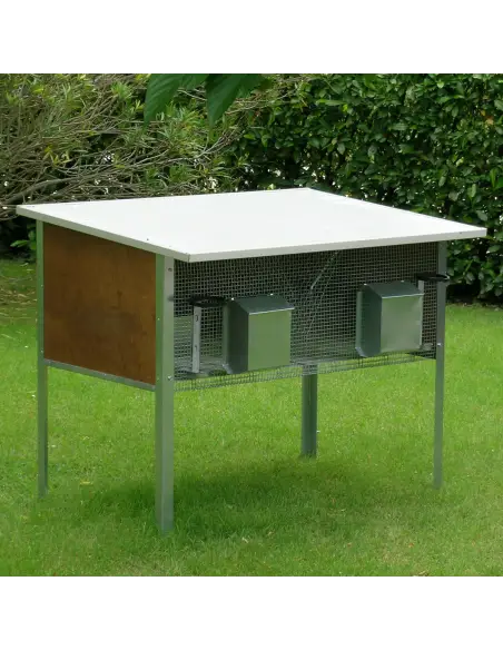 Winterfester Hasenstall für draußen für 2 Kaninchen mit isoliertem Dach