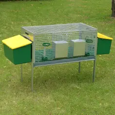 Kaninchenstall für 2 Kaninchen, Hasenstall für Zuchttiere
