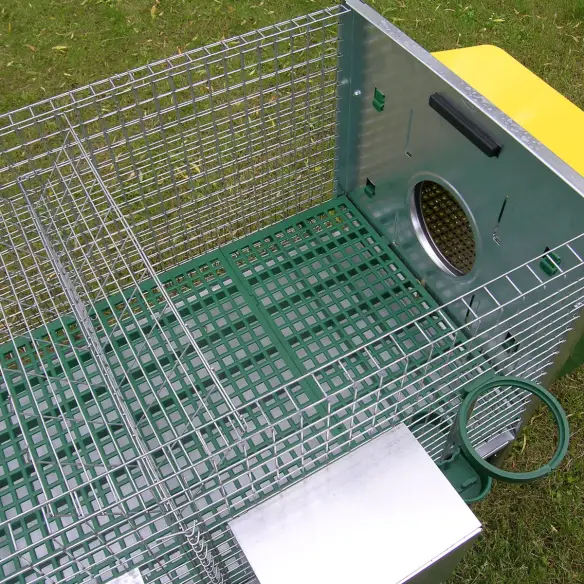 Innenraum des Kaninchenstalls für 2 Kaninchen