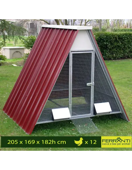 Begehbarer Hühnerstall für 12-20 Hühner mit erhöhtem Boden | Ferranti