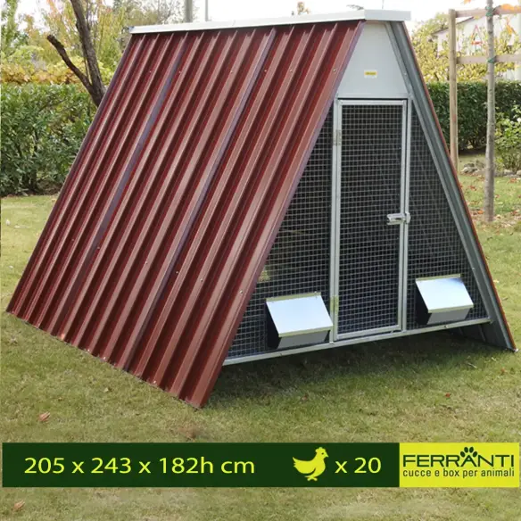 Begehbarer Hühnerstall für 12-20 Hühner mit erhöhtem Boden | Ferranti