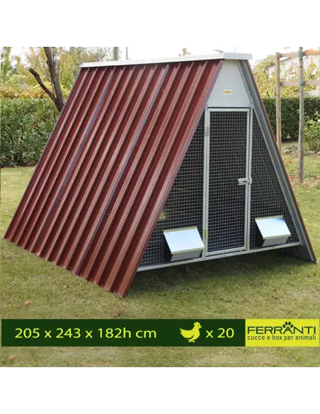 Begehbarer Hühnerstall für 12-20 Hühner mit erhöhtem Boden | Ferranti