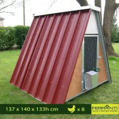 Kleiner Hühnerstall für 8 Hühner mit erhöhtem Boden und Zubehör 2