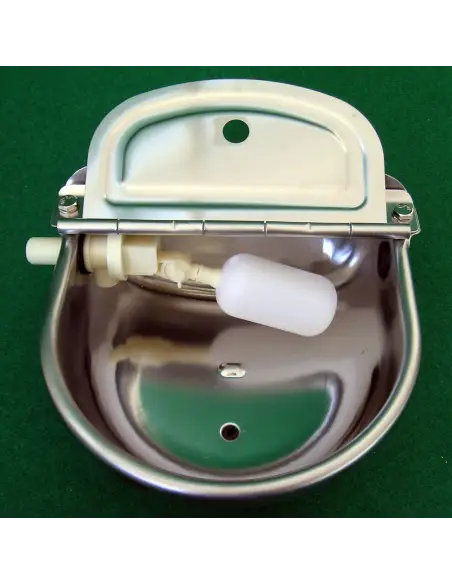 Geöffneter automatischer Wasserspender mit Schwimmer für Hunde