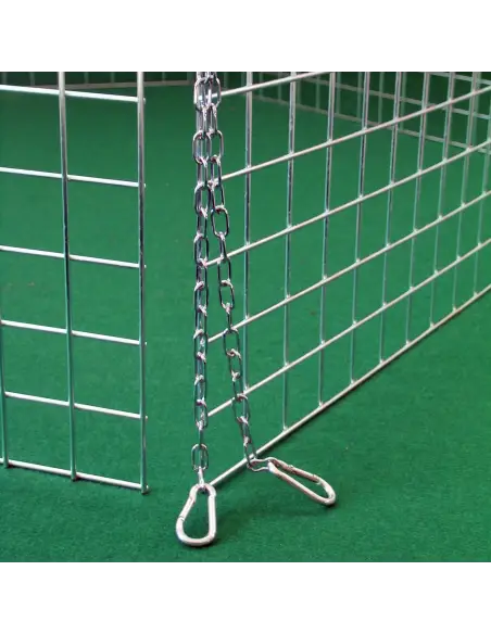 Verschluss des Welpenauslaufs aus verzinktem Gitterdraht