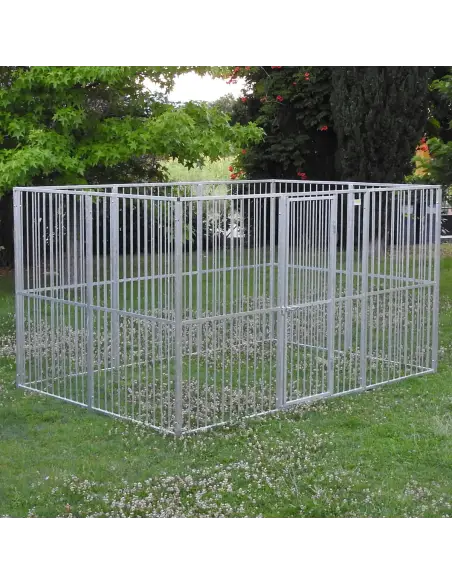 Komplettes Hundegehege aus verzinkten Rohrstabelementen