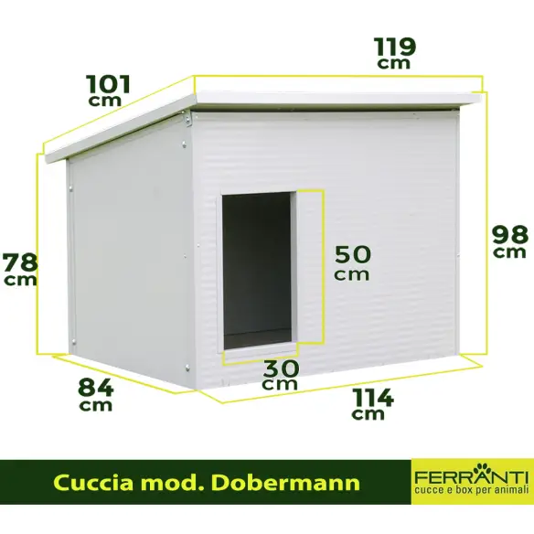 Isolierte Hundehütte outdoor xxl für große Hunde | Ferranti