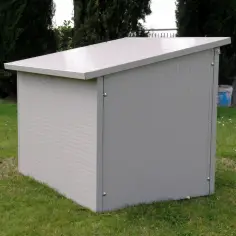 Hundehütte XXL Modell Dobermann in Weiß/Grau 2