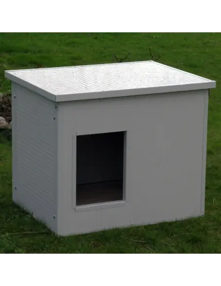 Hundehütte in Weiß/Grau für kleine und mittelgroße Hunde