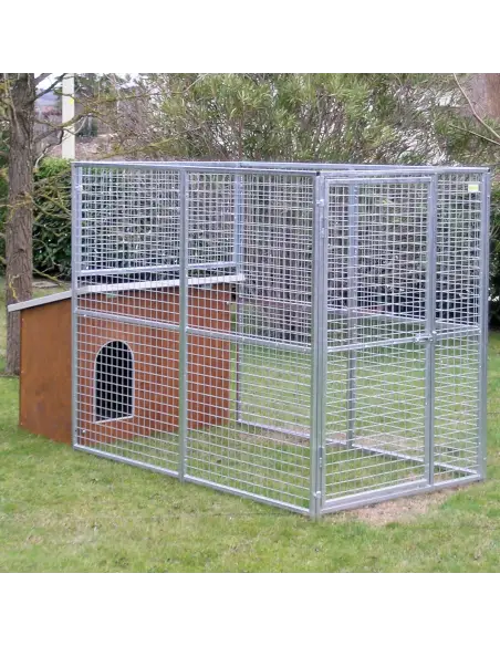 Hundezwinger Modell Eco mit Hundehütte Collie ohne Dach