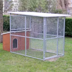 Hundezwinger Modell Eco mit Hundehütte Collie mit Dach