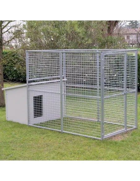 Hundezwinger Modell Eco mit Hundehütte Dobermann ohne Dach