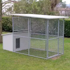 Hundezwinger Modell Eco mit Hundehütte Dobermann mit Dach