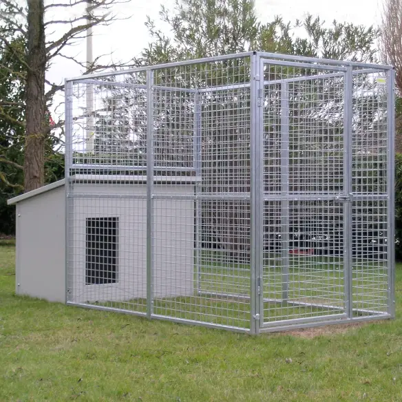 Hundezwinger Modell Eco mit Hundehütte Dobermann ohne Dach