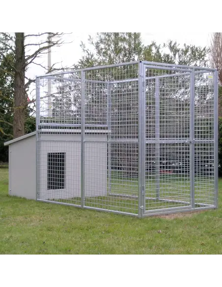 Hundezwinger Modell Eco mit Hundehütte Dobermann ohne Dach