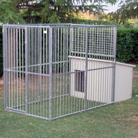 Hundezwinger Eco mit Hundehütte Dobermann und Rohrgehege
