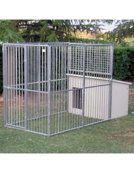 Hundezwinger Eco mit Hundehütte Dobermann und Rohrgehege