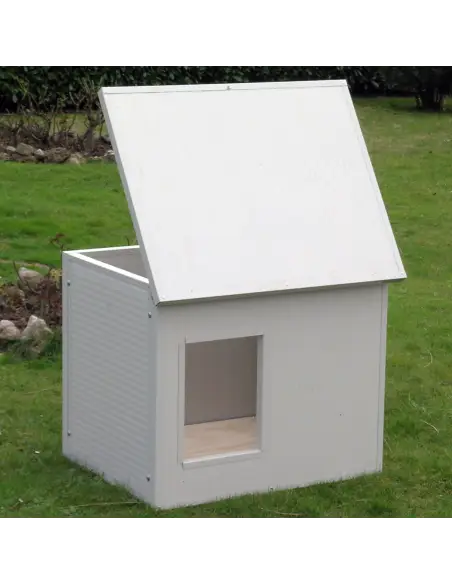 Isolierte Hundehütte Outdoor für kleine Hunde in Weiß und Grau