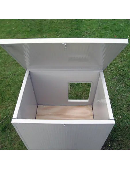 Isolierte Hundehütte Outdoor für kleine Hunde in Weiß und Grau