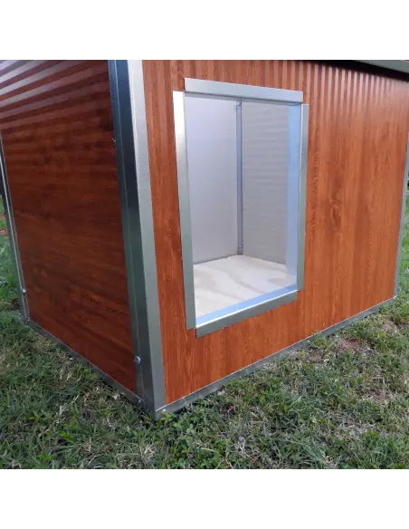 Isolierte Hundehütte Outdoor für kleine Hunde in Holzoptik