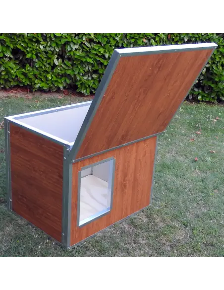 Isolierte Hundehütte Outdoor für kleine Hunde in Holzoptik