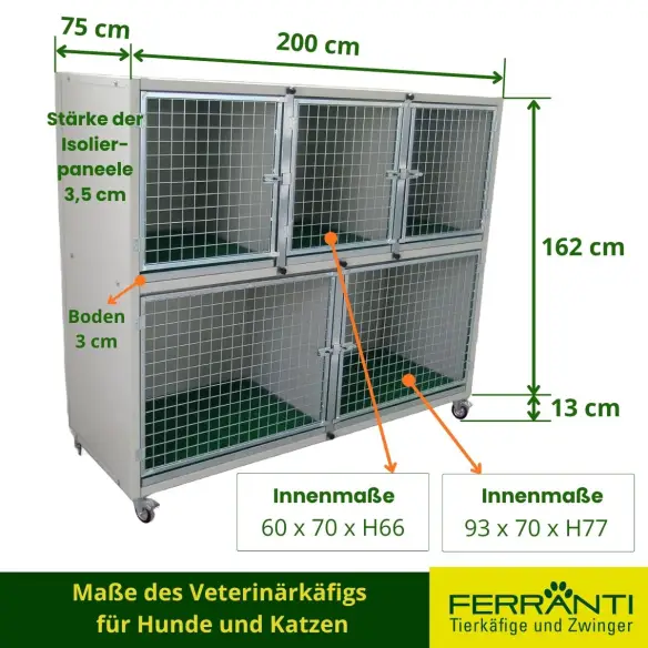 Maße Tierkäfig für Hunde und Katzen beim Tierarzt