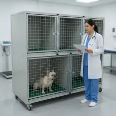 Tierkäfig für Hunde und Katzen beim Tierarzt