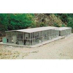 Modularer Hundezwinger für Draußen Mod. Eco + Hundehütte Dobermann
