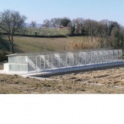 Modularer Hundezwinger für Draußen Mod. Eco + Hundehütte Dobermann