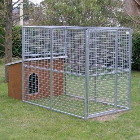 Modularer Hundezwinger für Draußen Mod. Eco + Hundehütte Collie