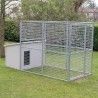 Modularer Hundezwinger für Draußen Mod. Eco + Hundehütte Dobermann
