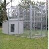 Modularer Hundezwinger für Draußen Mod. Eco + Hundehütte Dobermann