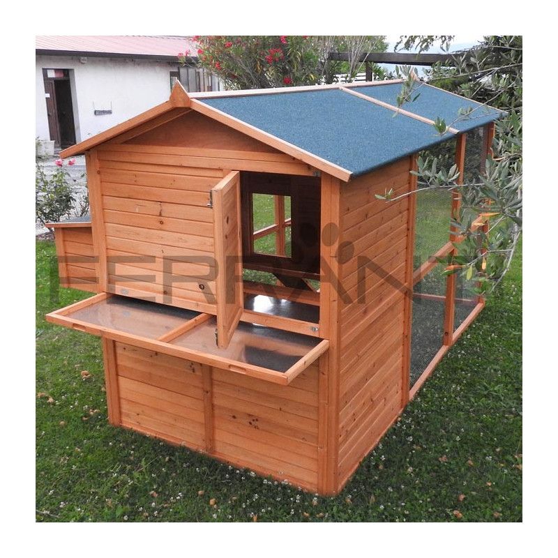 Hühnerstall für 10 Hühner aus Holz Ferranti