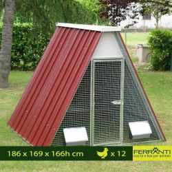 Hühnerstall für 10 Hühner mod. Bodenlos