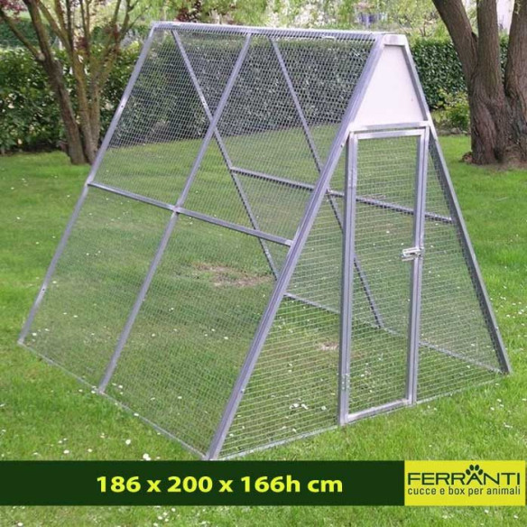 Hühnergehege modular für Hühner aus verzinktem Drahtgitter